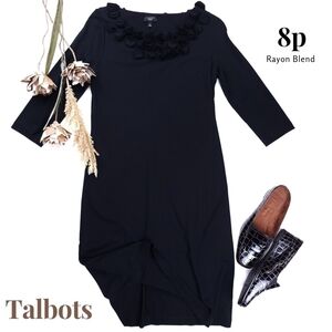 Talbots Black Rayon Blend Dress Sz 8 Petite